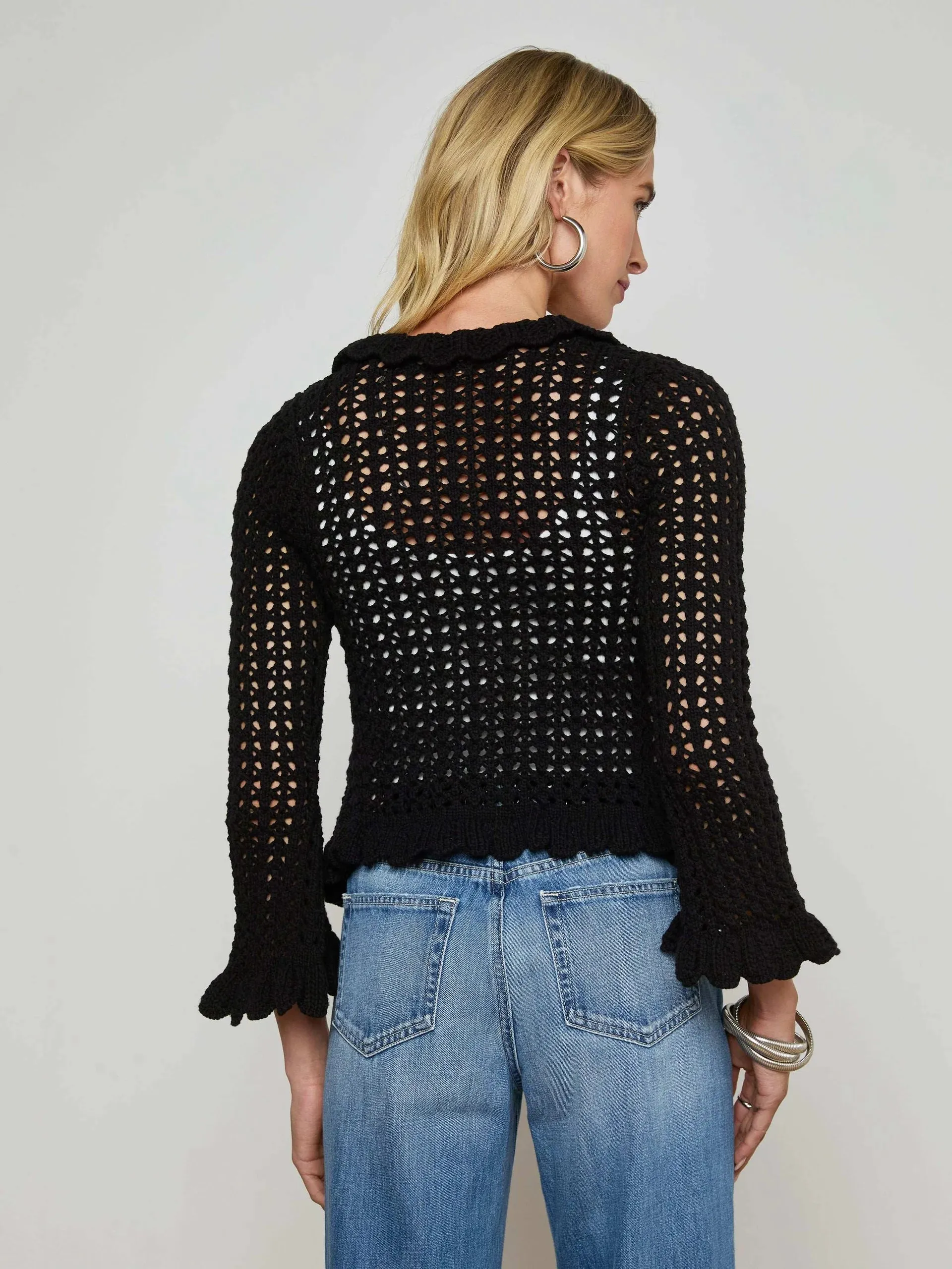 L'agence - Solaris Crocheted Cardigan - Black sold by Jessie Boutique product image thumbnail 4