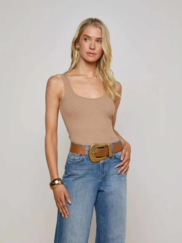 L'agence - Nica Scoopneck Bodysuit - Ginger Snap sold by Jessie Boutique