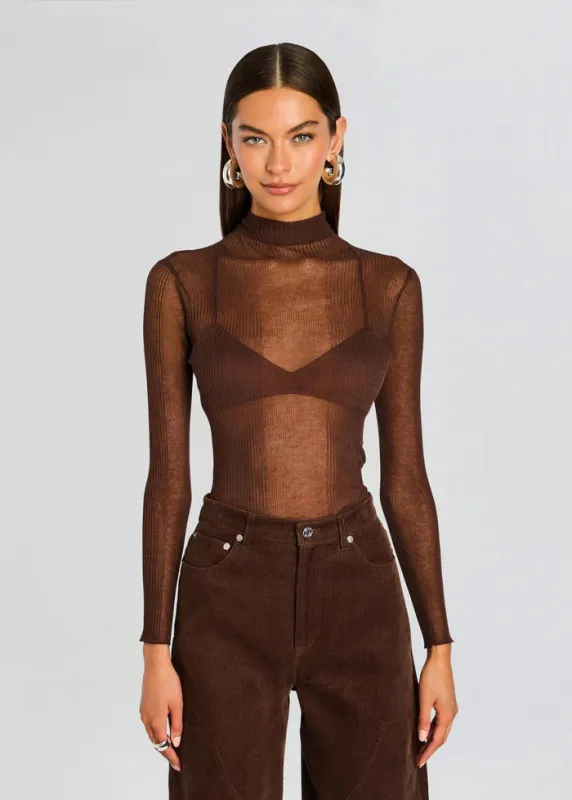 SER.O.YA - Piper Top - Slate Brown sold by Jessie Boutique