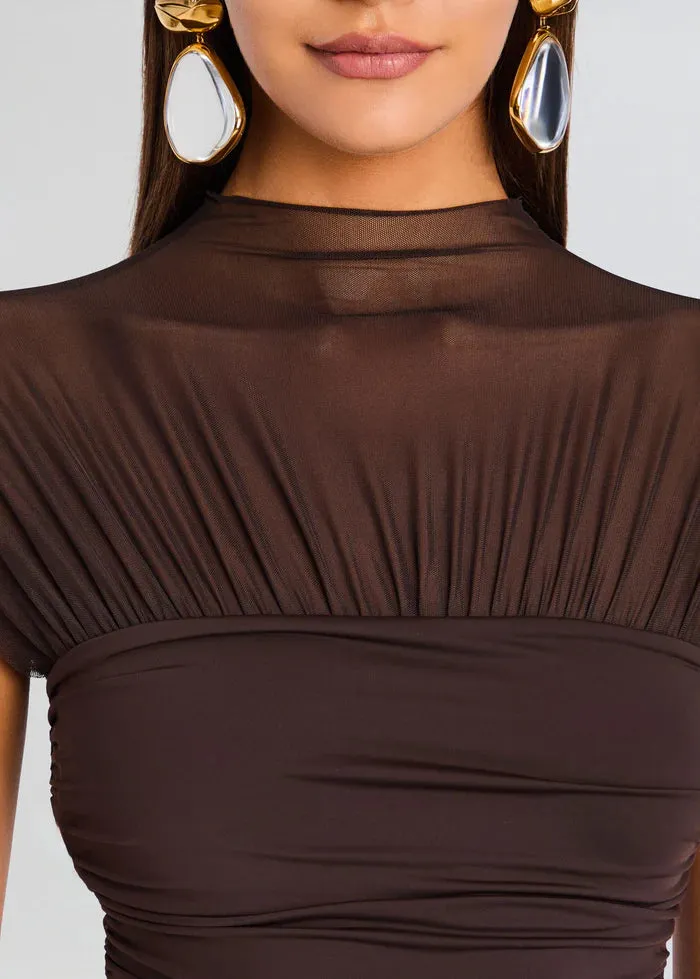 SER.O.YA - Paola Mini Dress - Ash Brown sold by Jessie Boutique product image thumbnail 2