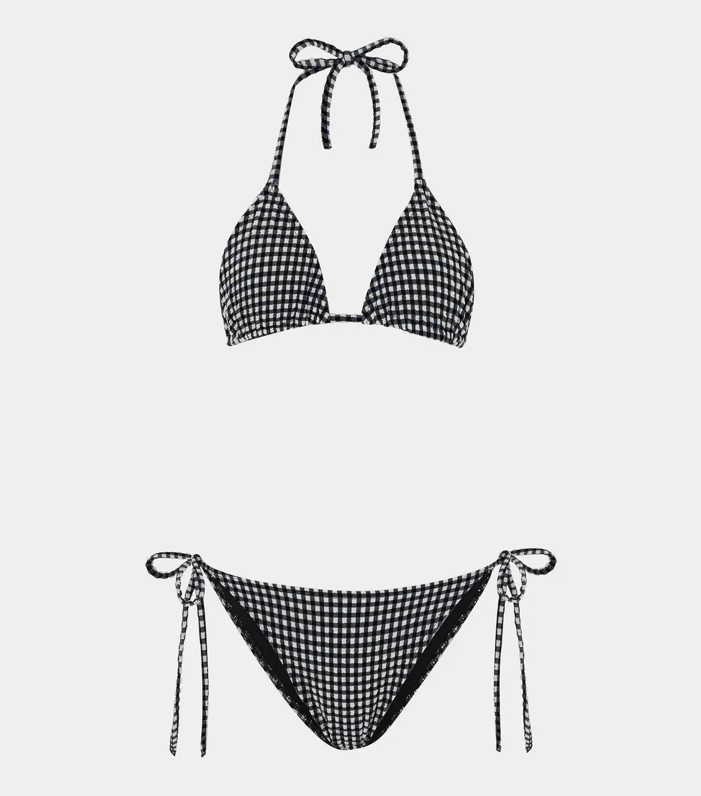 Hunza G - Gingham Seersucker Sabrina Bikini - Black Gingham sold by Jessie Boutique product image thumbnail 5