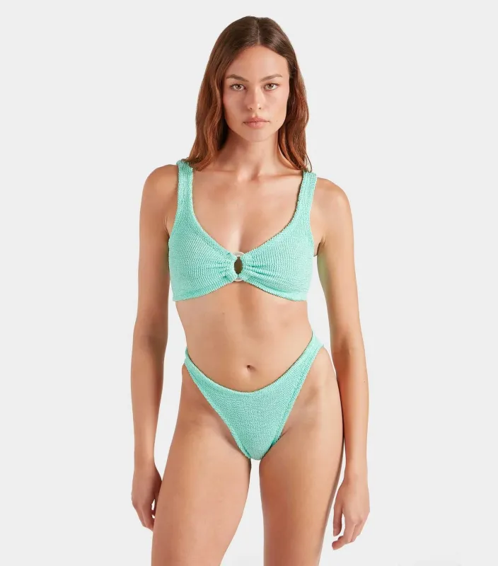 Hunza G - Julia Bikini With Pearly Hoop - Metallic Mint sold by Jessie Boutique
