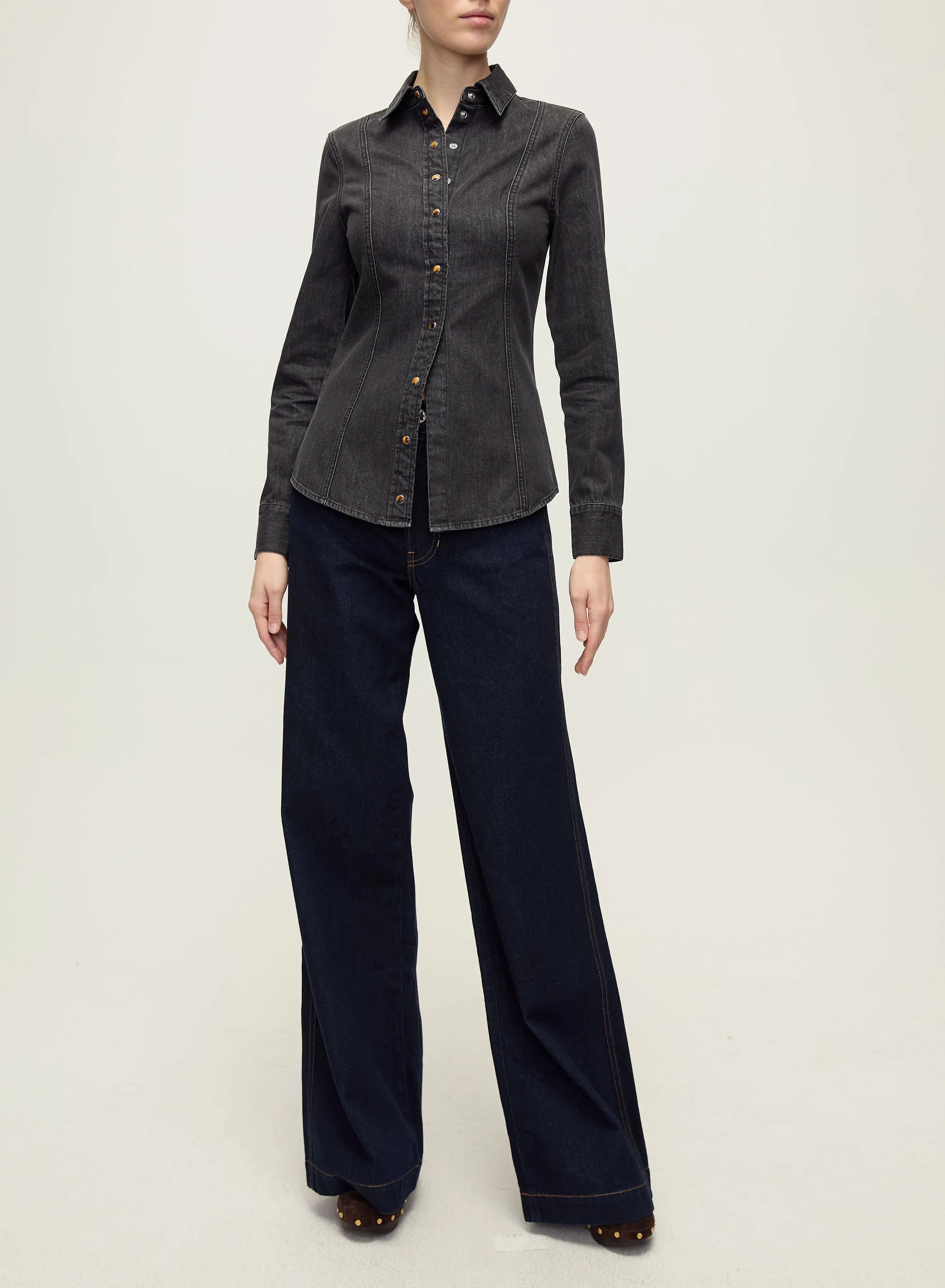 Veronica Beard - Eddie Shirt - Onyx sold by Jessie Boutique