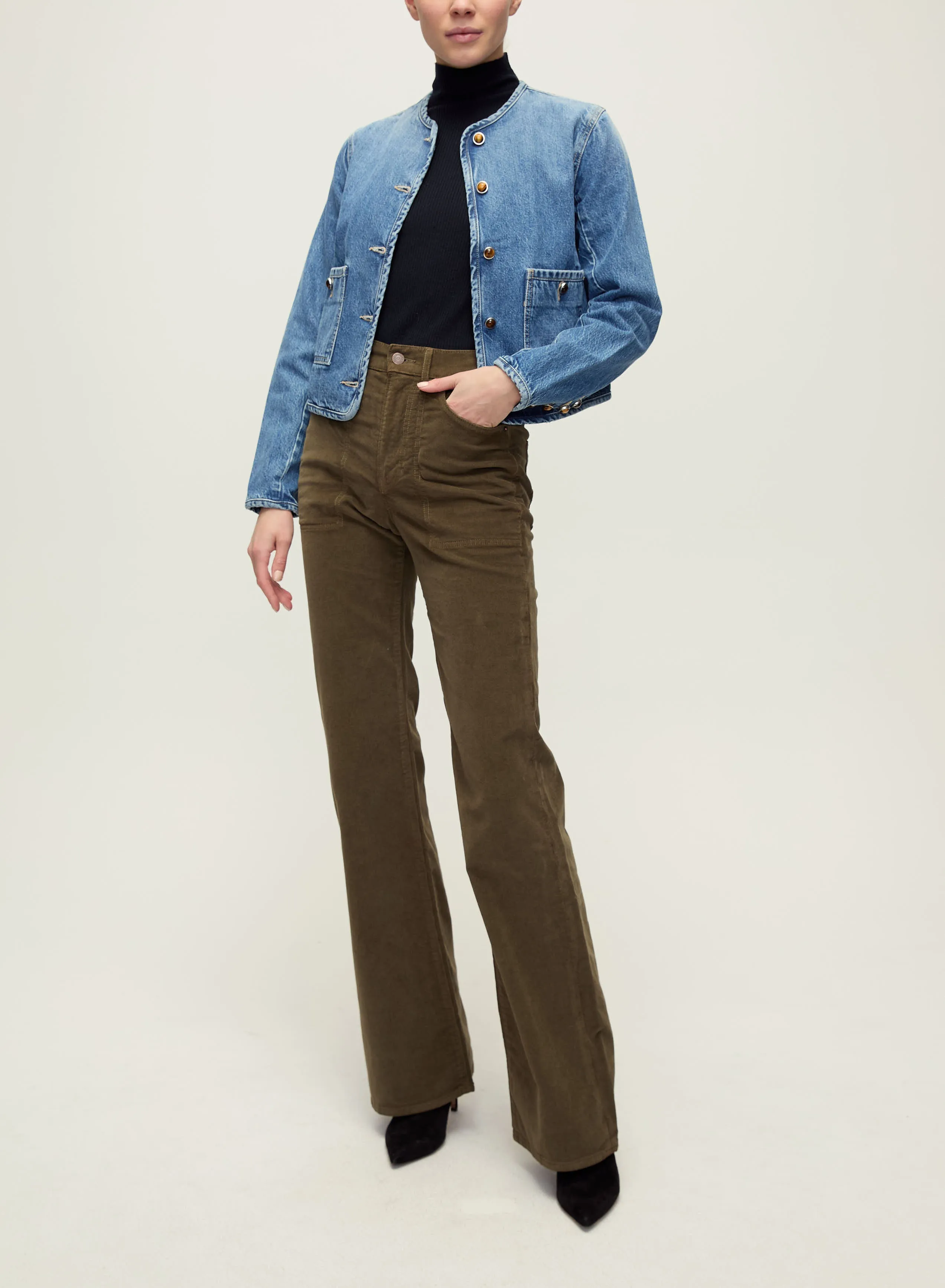 Veronica Beard - Crosbie High Rise Wide-Leg Jean - Cypress sold by Jessie Boutique