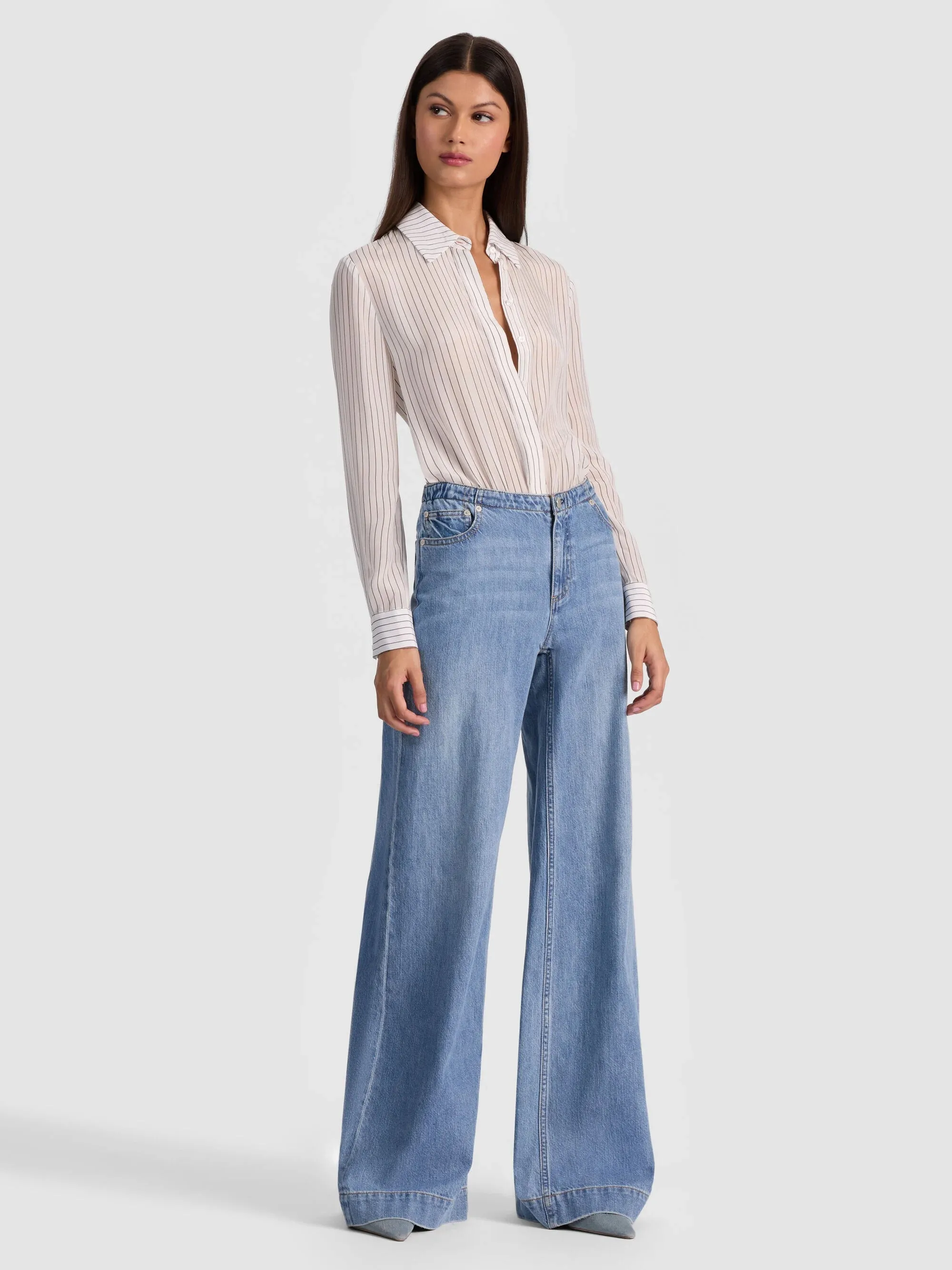 Alice + Olivia - Willa Silk Bodysuit - Off White/Black sold by Jessie Boutique product image thumbnail 2