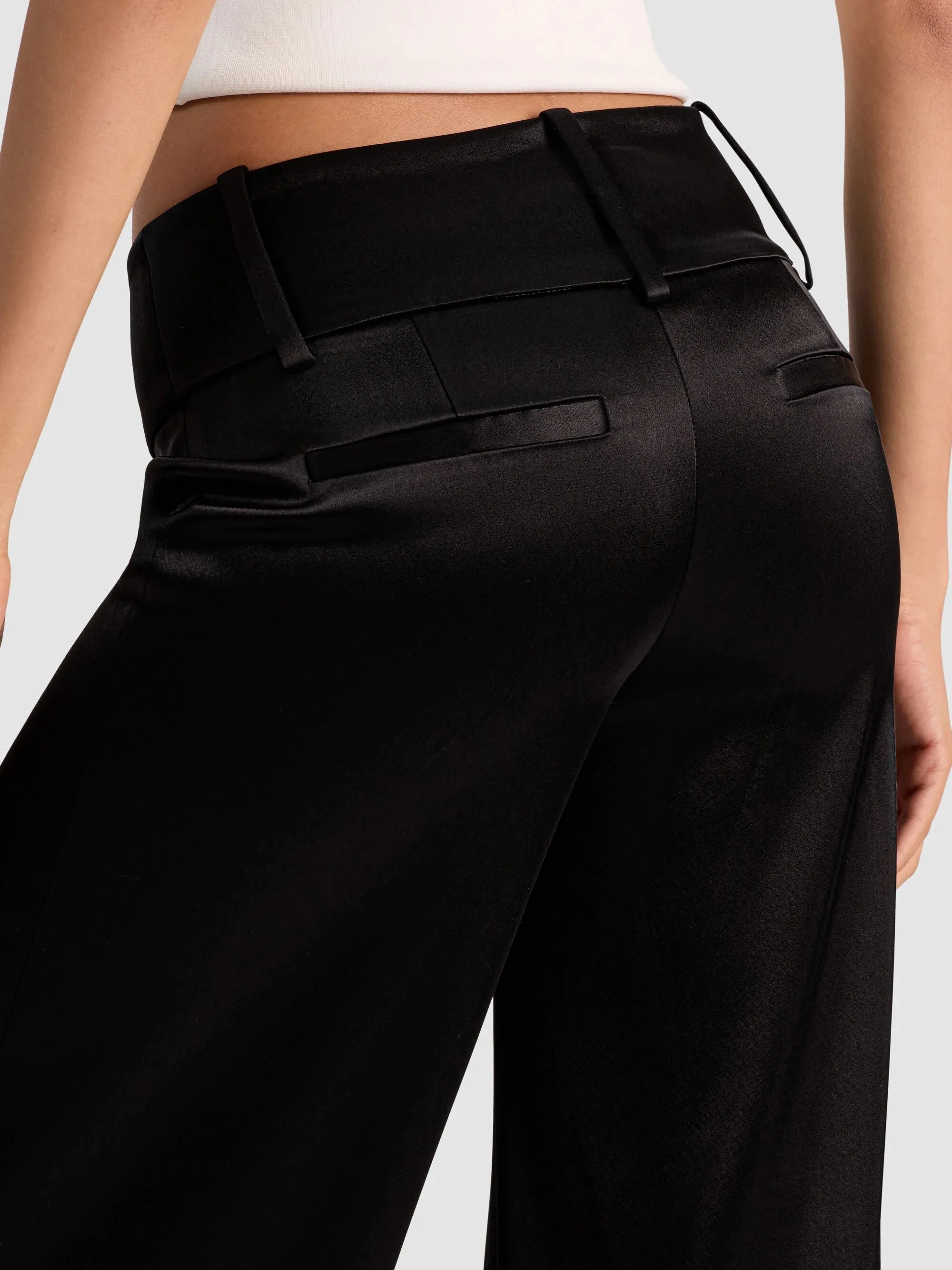 Alice + Olivia - Olivia Satin Wide Leg Flare Pants - Black sold by Jessie Boutique product image thumbnail 3