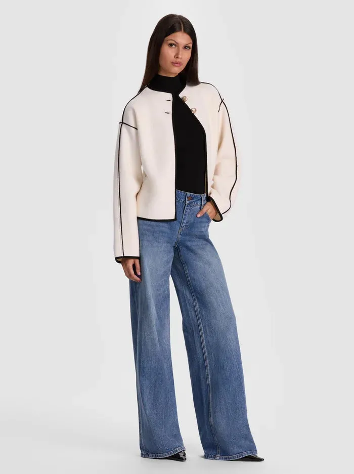 Alice + Olivia - Pearson Sweater Jacket - Soft White/Black sold by Jessie Boutique product image thumbnail 5