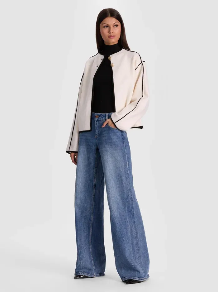 Alice + Olivia - Pearson Sweater Jacket - Soft White/Black sold by Jessie Boutique product image thumbnail 2