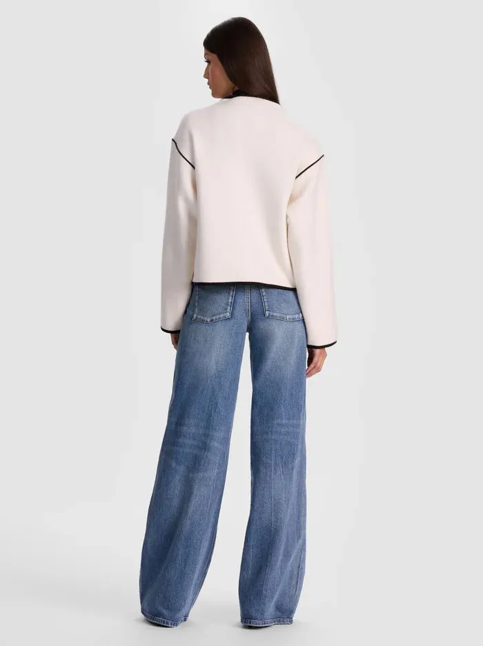 Alice + Olivia - Pearson Sweater Jacket - Soft White/Black sold by Jessie Boutique product image thumbnail 3