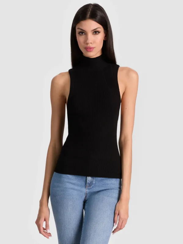 Alice + Olivia - Darcey Ribbed Tank - Black sold by Jessie Boutique