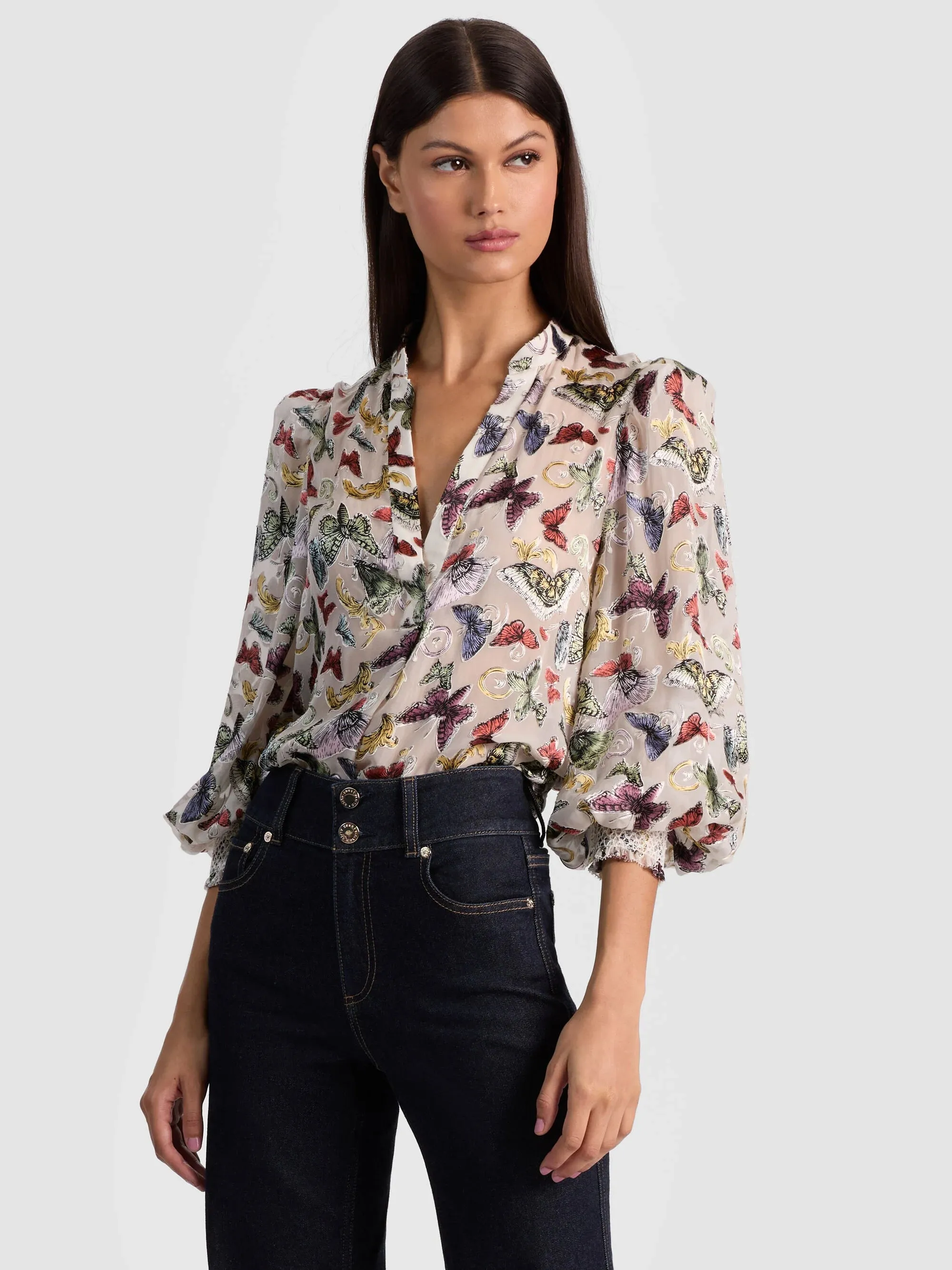 Alice + Olivia - Sheila Blouse - Spread Your Wings sold by Jessie Boutique