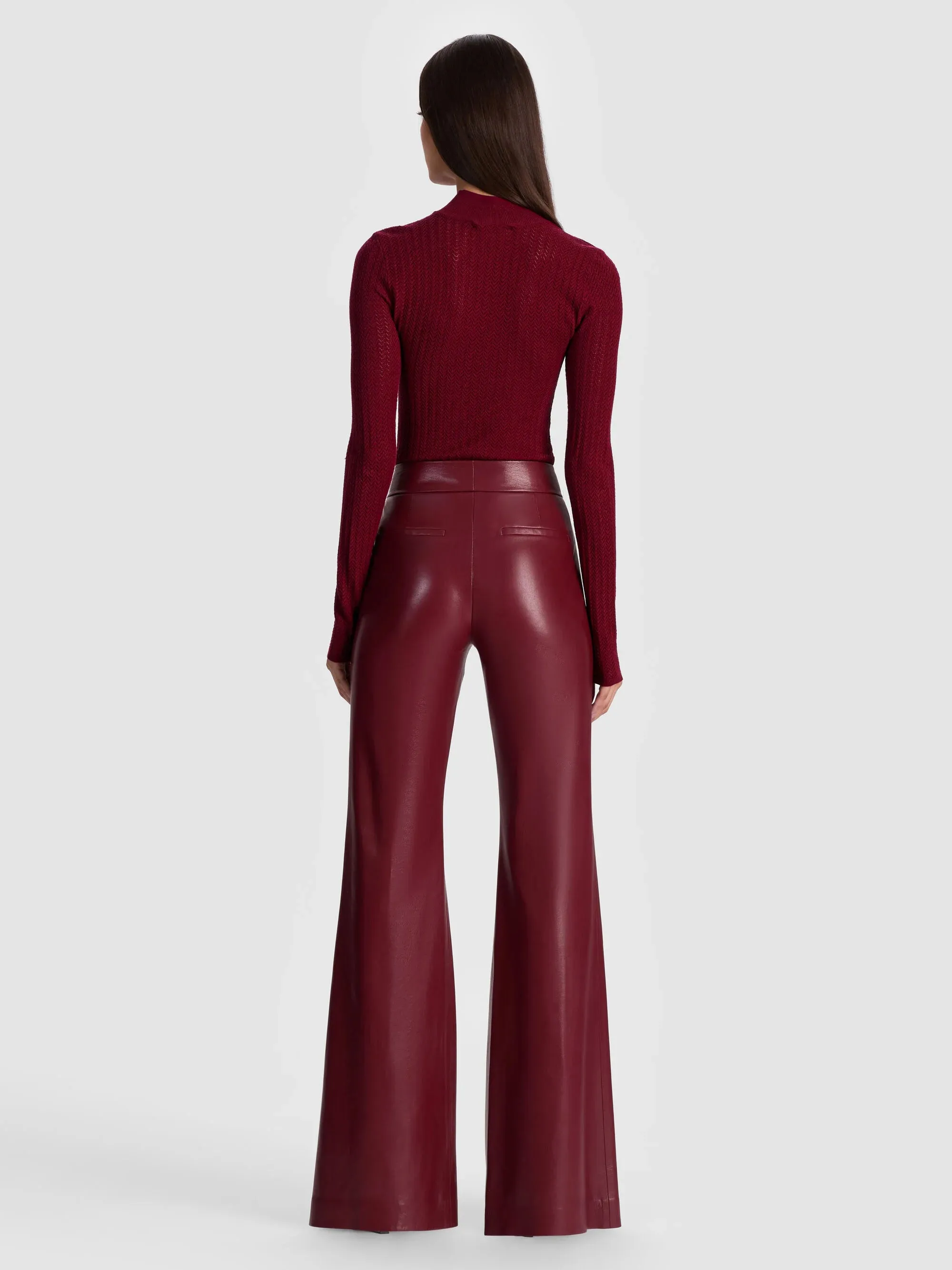 Alice + Olivia - Lanie Long Sleeve Mockneck - Oxblood sold by Jessie Boutique product image thumbnail 3