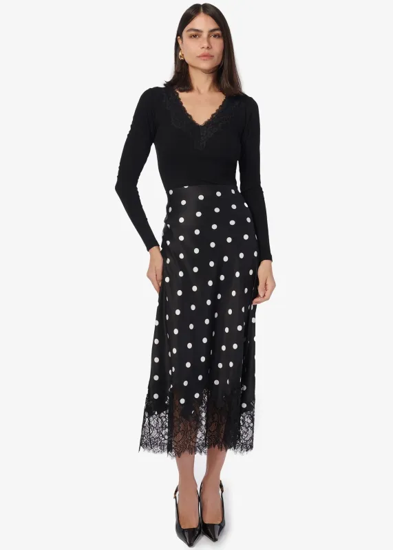 Cami NYC - Vivienne Skirt - Black Polka-Dot sold by Jessie Boutique