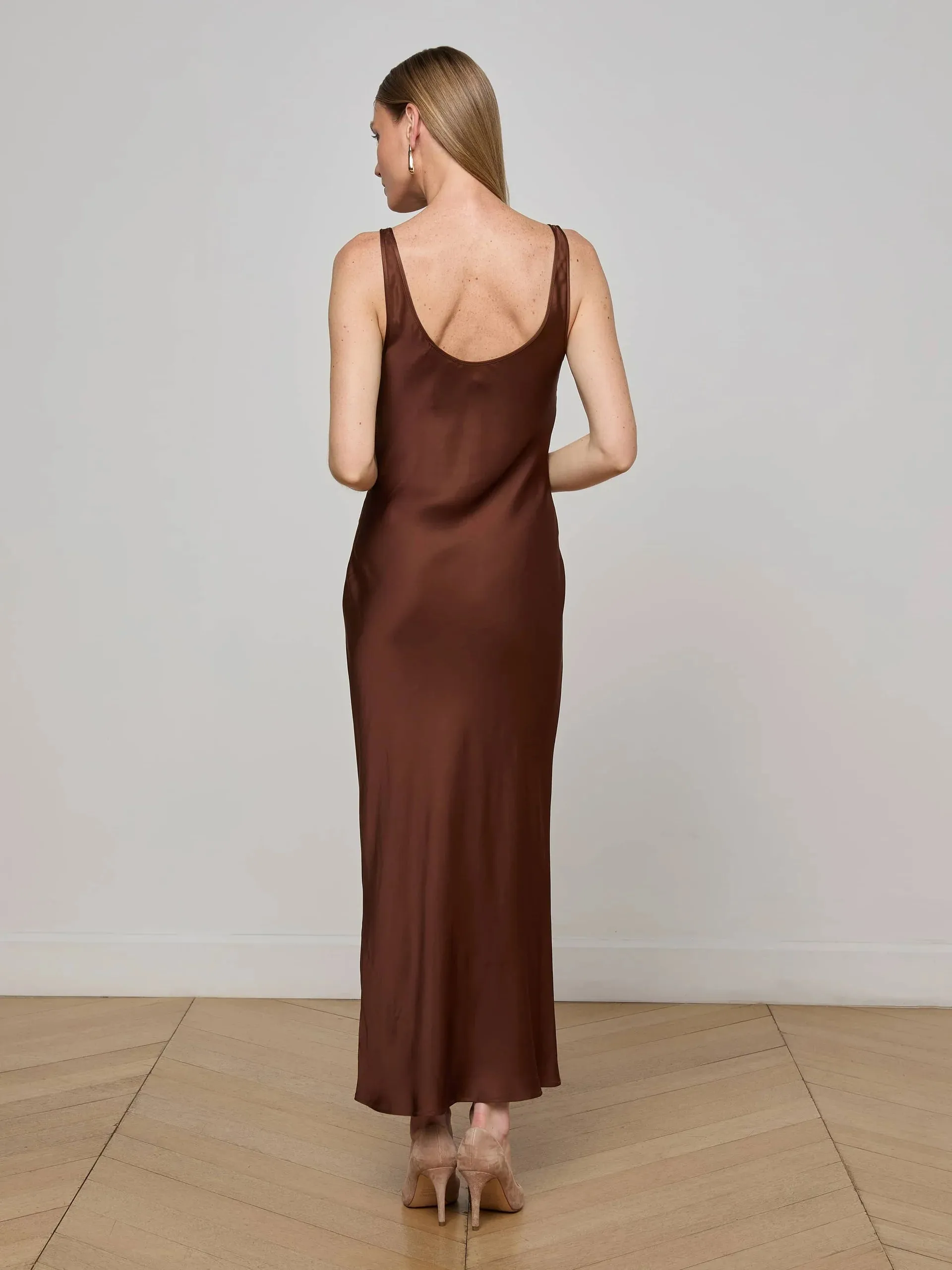 L'agence - Akiya Satin Maxi Dress - Hot Fudge sold by Jessie Boutique product image thumbnail 5