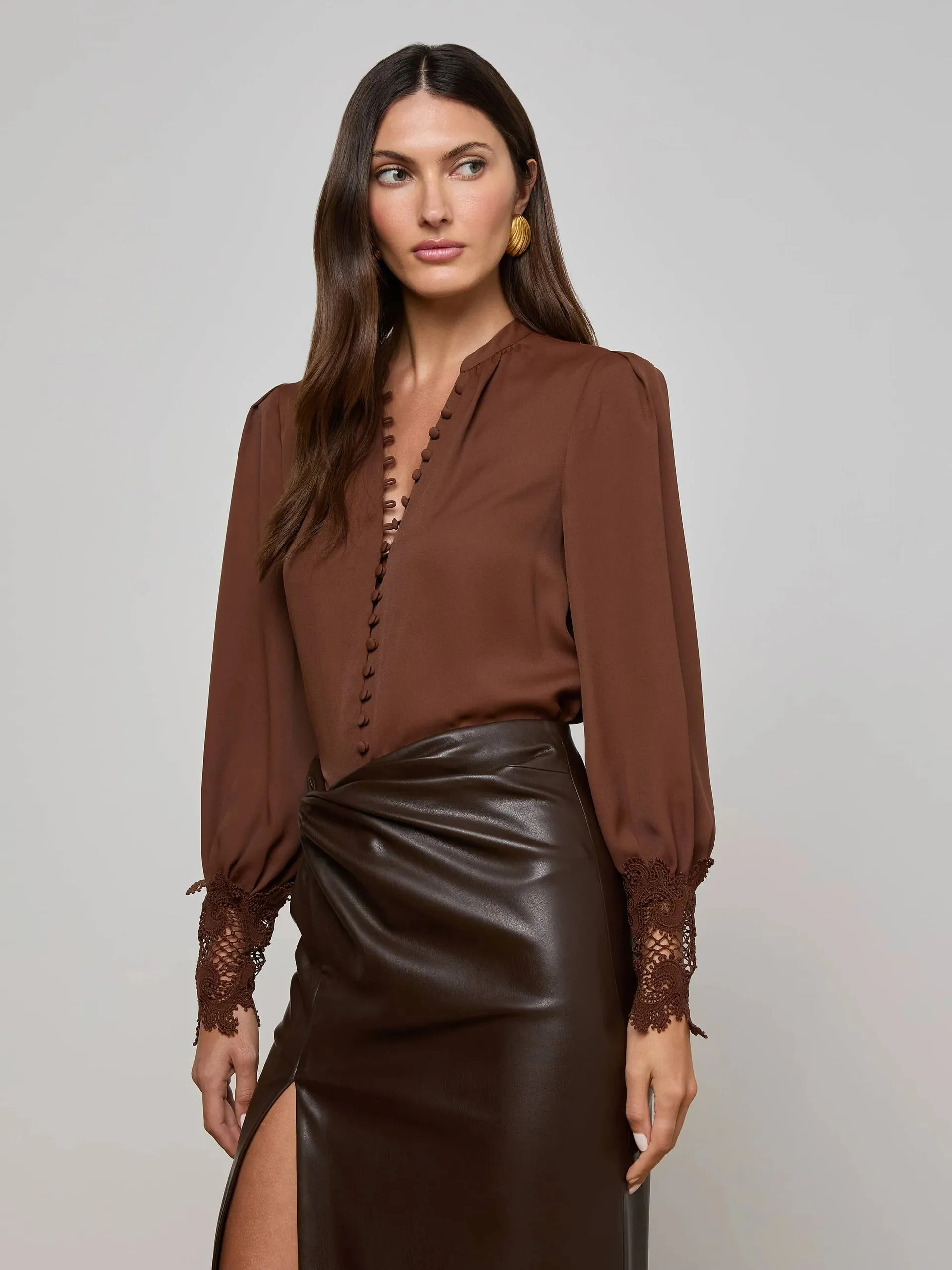 L'agence - Ava Blouse - Hot Fudge sold by Jessie Boutique product image thumbnail 2