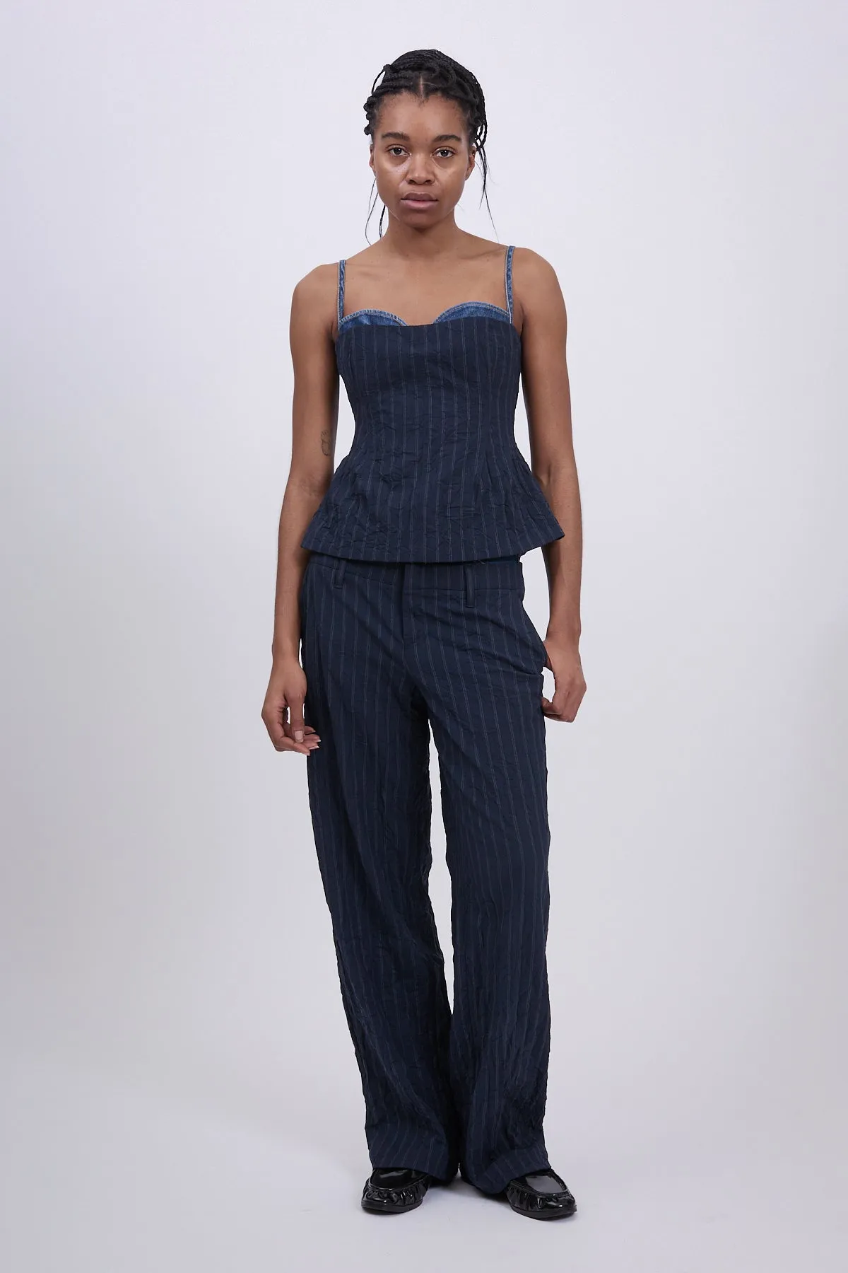 Simkhai - Ophelia Double Waistband Combo Pant - Midnight Stripe sold by Jessie Boutique
