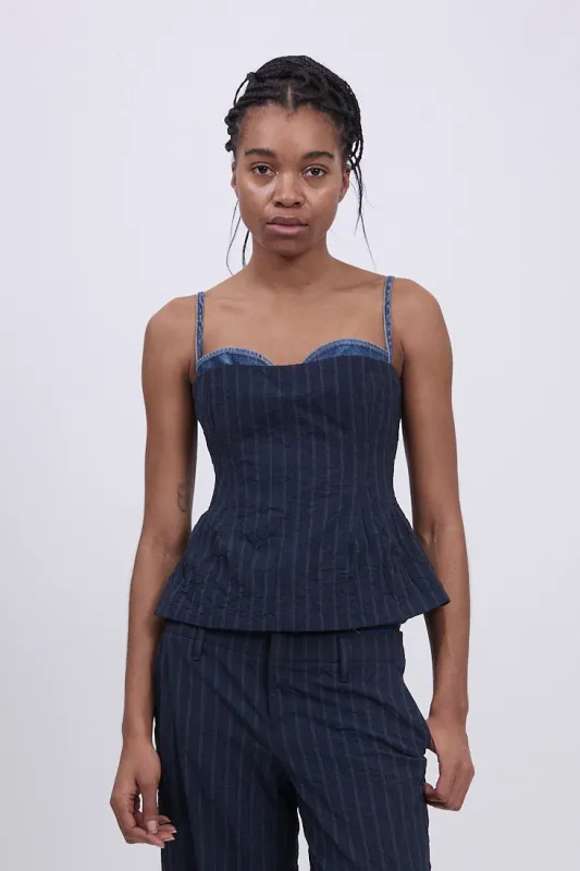 Simkhai - Jennings Bustier Top - Midnight Stripe sold by Jessie Boutique