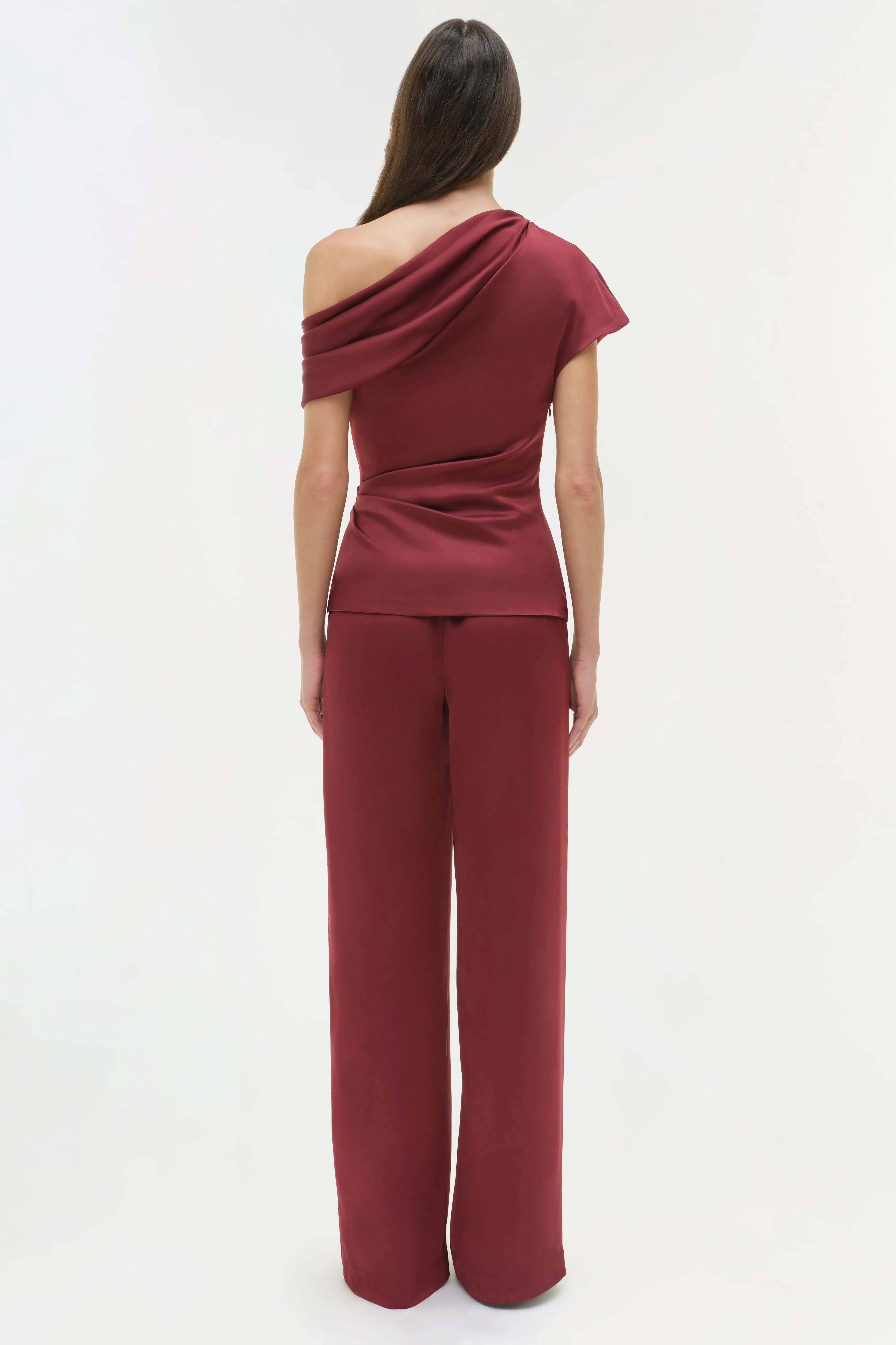 Simkhai - Phoebe Draped Satin Top - Cranberry sold by Jessie Boutique product image thumbnail 4