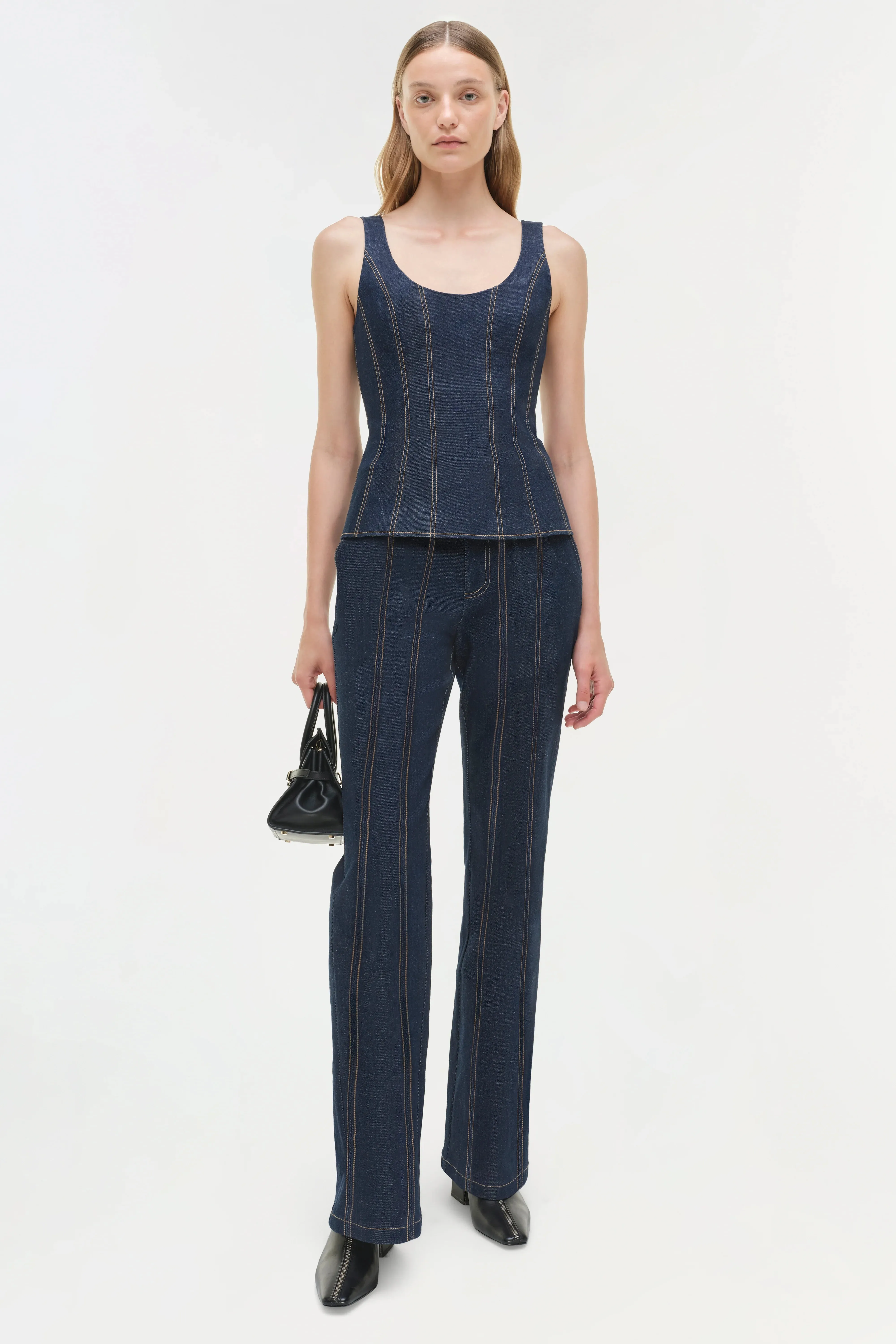 Simkhai - Lachlan Denim Bustier Top - Twilight sold by Jessie Boutique product image thumbnail 2