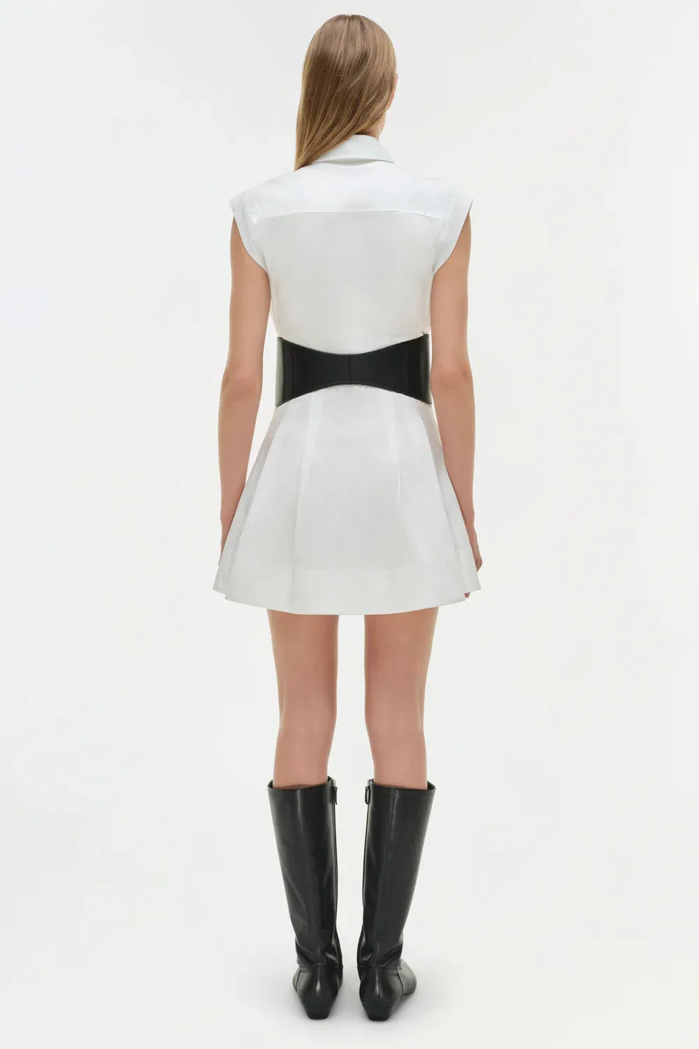 Simkhai - Adler Belted Cotton Mini Dress - White sold by Jessie Boutique product image thumbnail 3