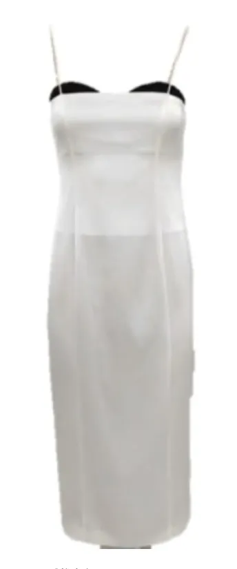 Alice + Olivia - Ada Peekaboo Bustier Midi Dress - Off White/Black sold by Jessie Boutique product image thumbnail 2