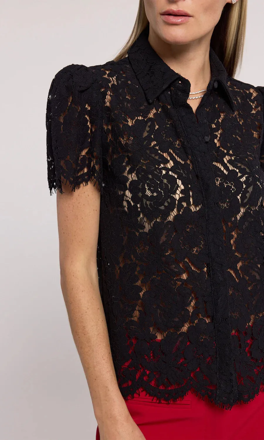 Generation love - Murphy Lace Shirt - Black sold by Jessie Boutique