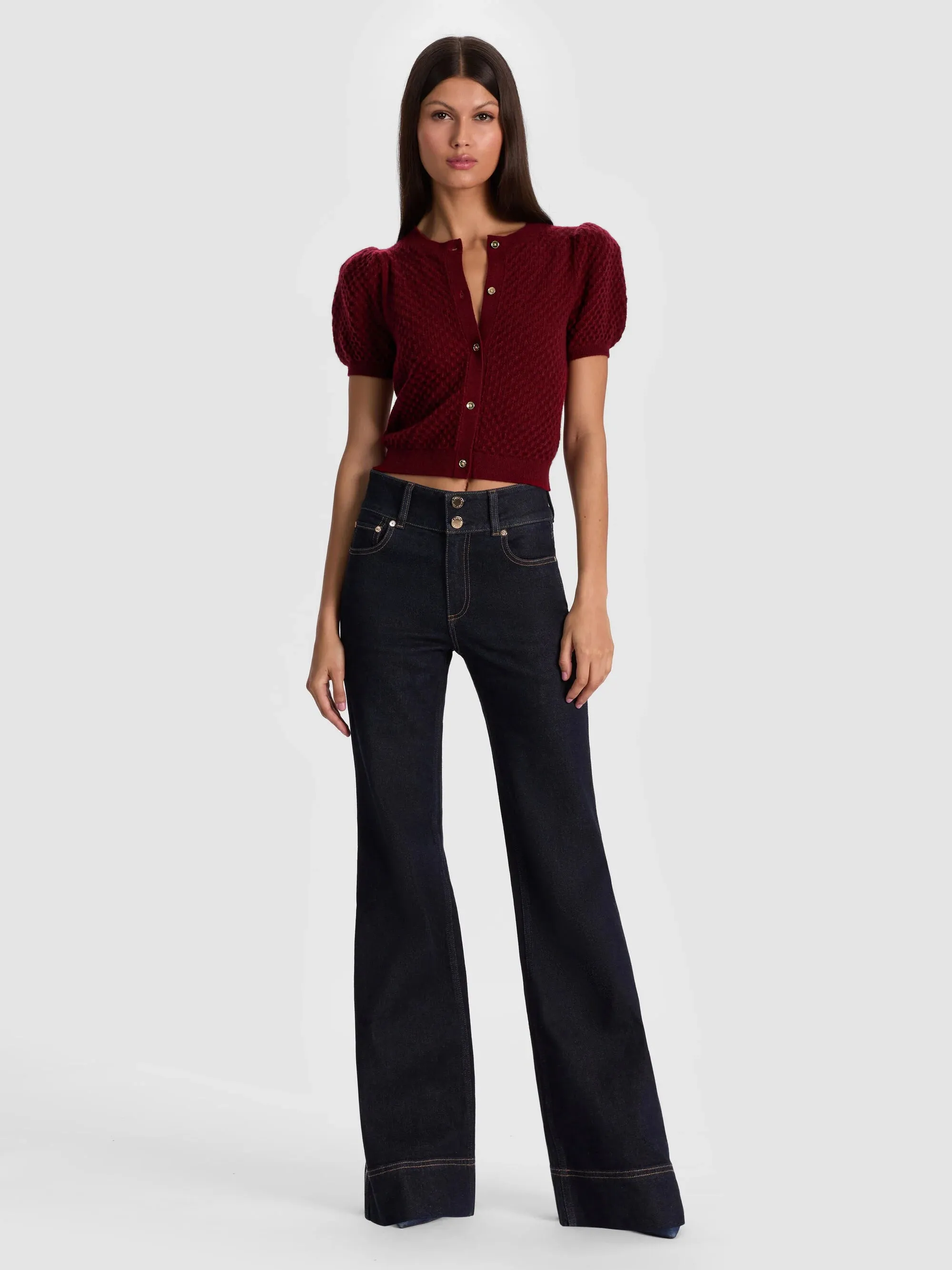 Alice + Olivia - Sabine Cashmere Cardigan - Oxblood sold by Jessie Boutique product image thumbnail 2