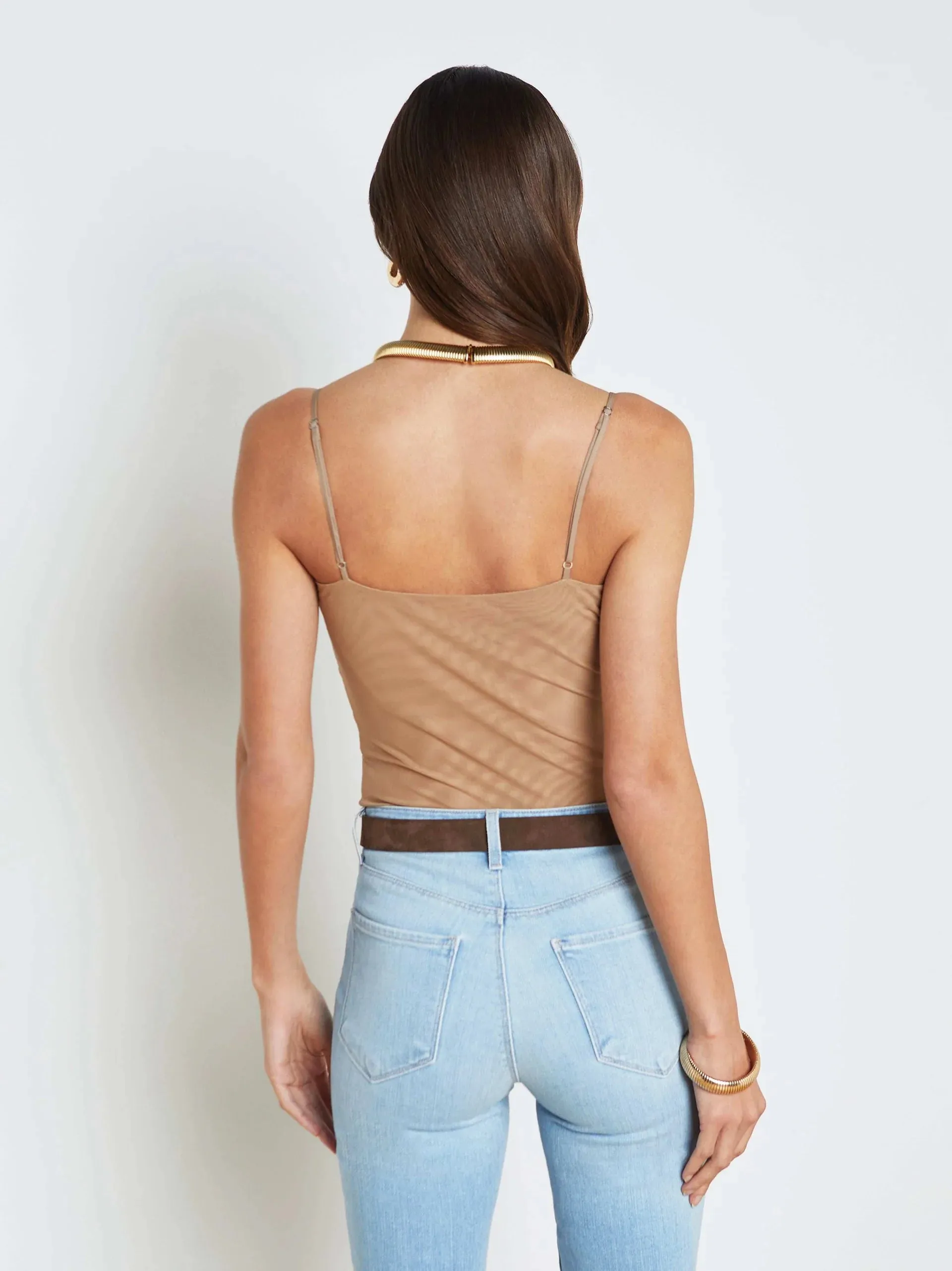 L'agence - Gelina Mesh Bodysuit - Dark Cappuccino sold by Jessie Boutique product image thumbnail 4