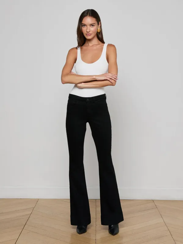 L'agence - Lenora Low-Rise Flare Jean - Noir sold by Jessie Boutique