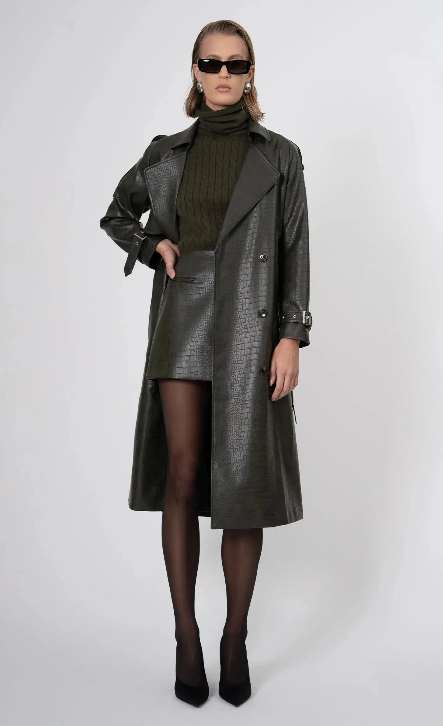 Nonchalant - Adrian Trench - Army Green sold by Jessie Boutique product image thumbnail 2