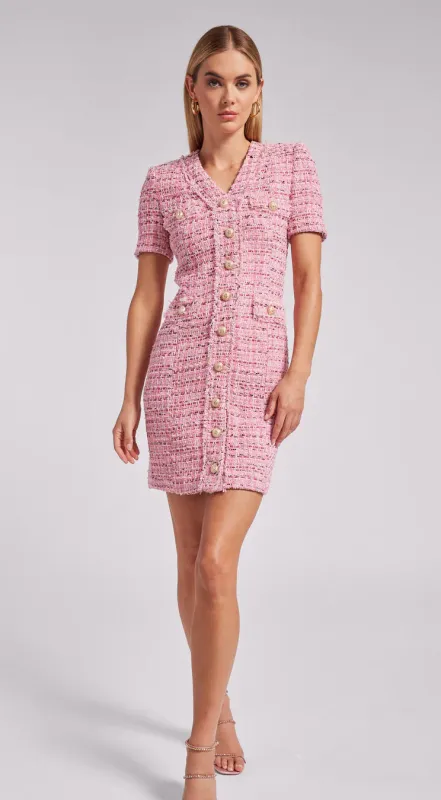 Generation Love - Anne Tweed Dress - Pink Melange sold by Jessie Boutique