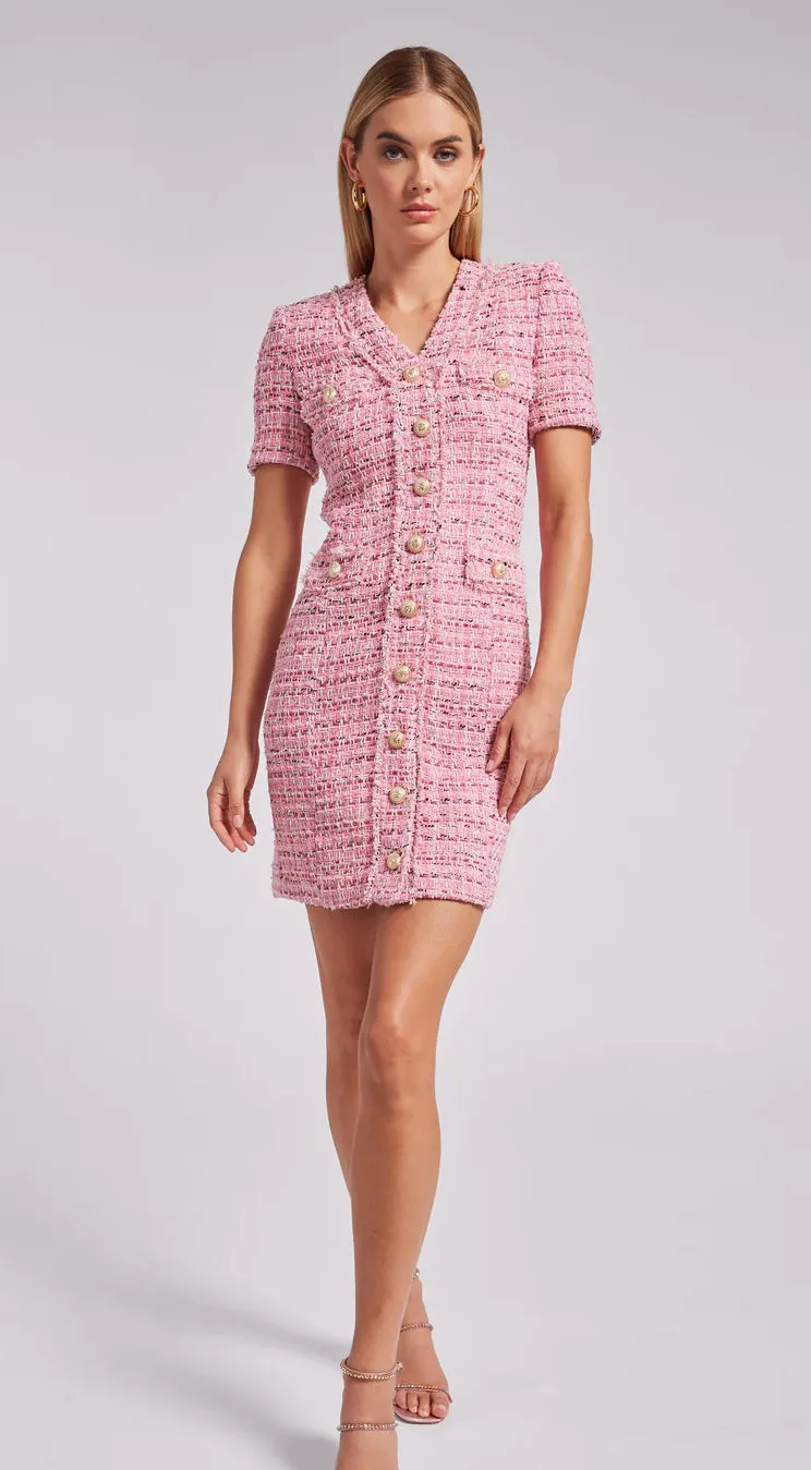 Generation Love - Anne Tweed Dress - Pink Melange sold by Jessie Boutique