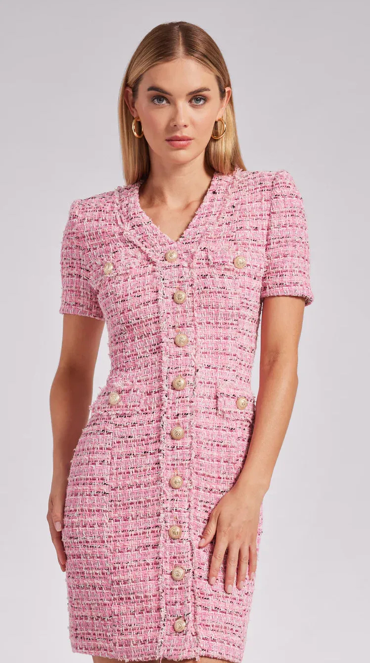 Generation Love - Anne Tweed Dress - Pink Melange sold by Jessie Boutique product image thumbnail 3