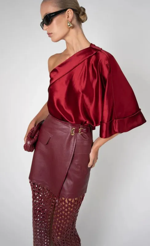 Nonchalant - Kallan Skirt - Bordeaux made by Nonchalant Label