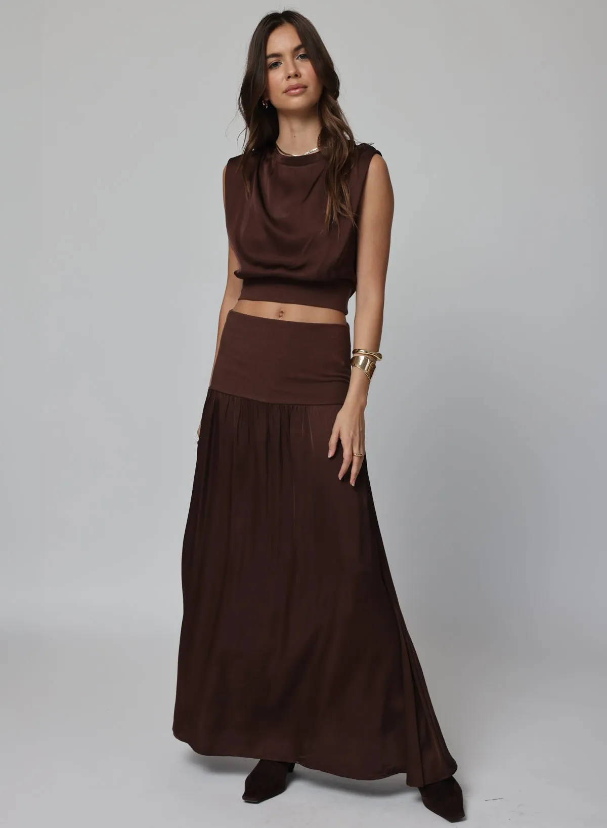 Stillwater - The Blake Maxi Skirt - Chocolate sold by Jessie Boutique