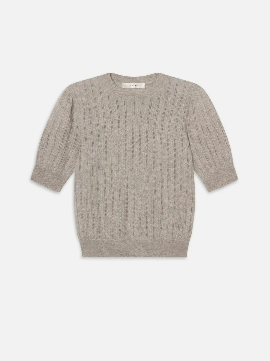 Frame - The Ladder Pointelle Sweater - Light Heather Grey sold by Jessie Boutique