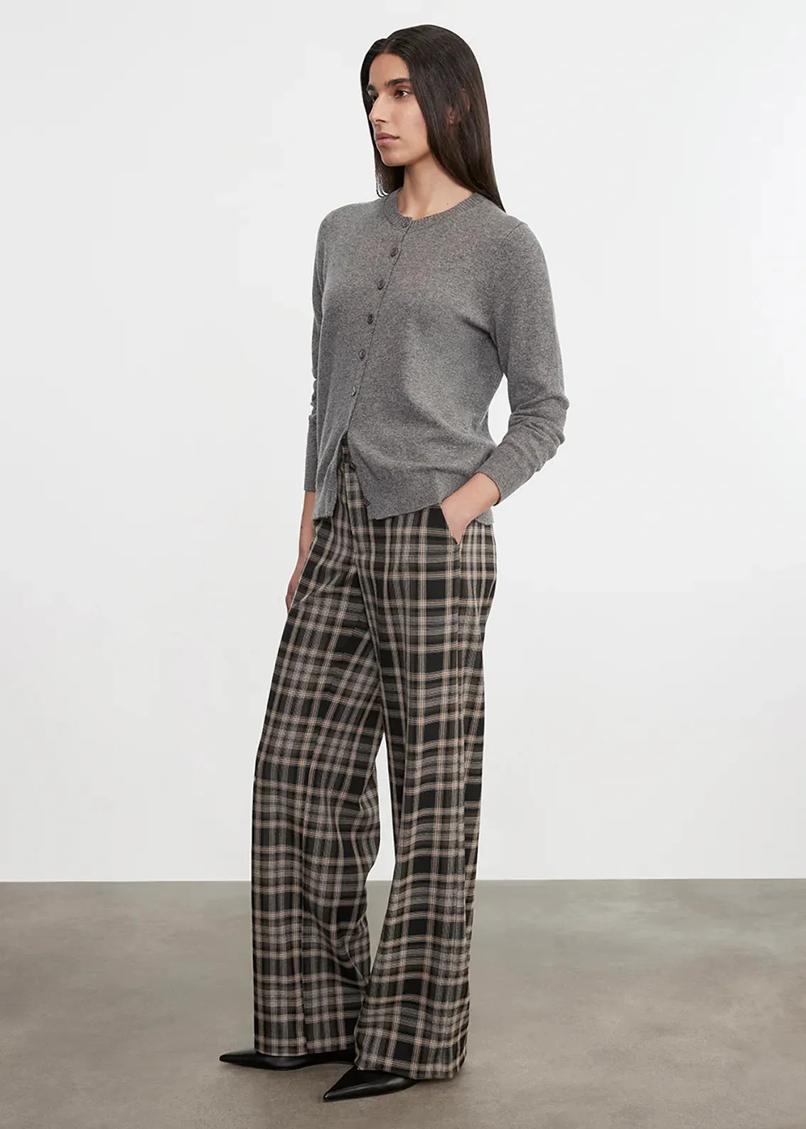 Enza Costa - Cashmere Fitted Cardigan - Thunder sold by Jessie Boutique product image thumbnail 3