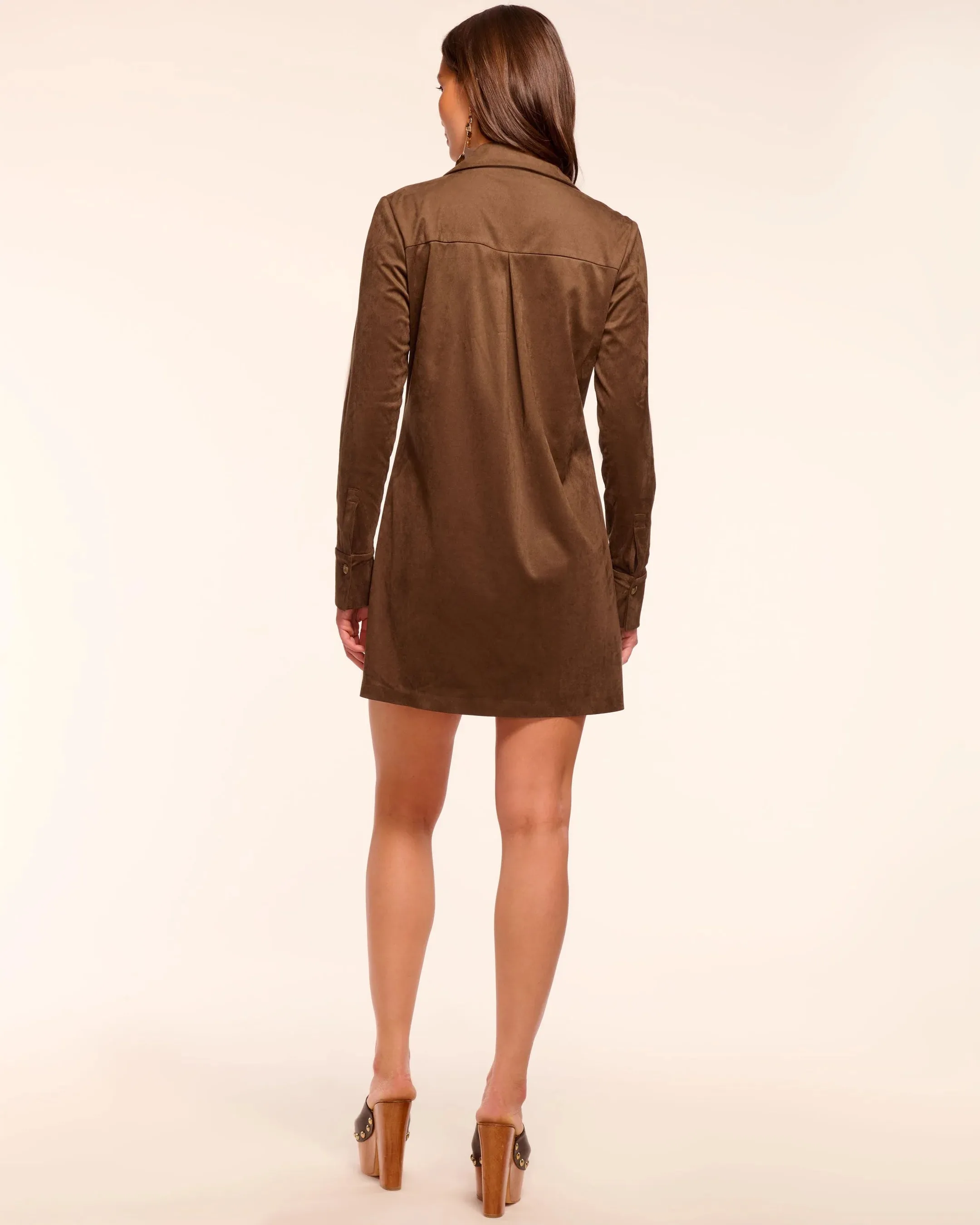 Ramy Brook - Maria Faux Suede Long Sleeve Mini Dress - Coffee sold by Jessie Boutique product image thumbnail 4