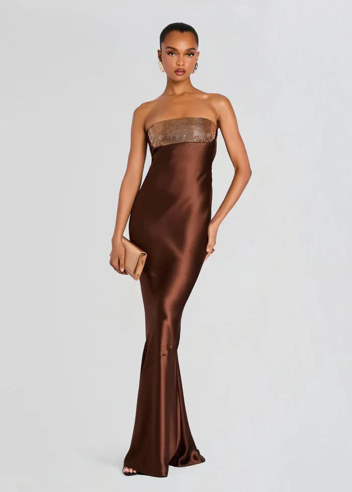 Retrofete - Graziella Embellished Dress - Espresso sold by Jessie Boutique