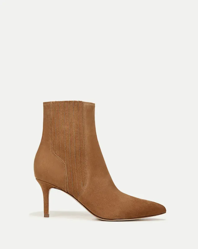 Veronica Beard - Lisa Suede Mid-Heel Bootie - Hazelwood sold by Jessie Boutique