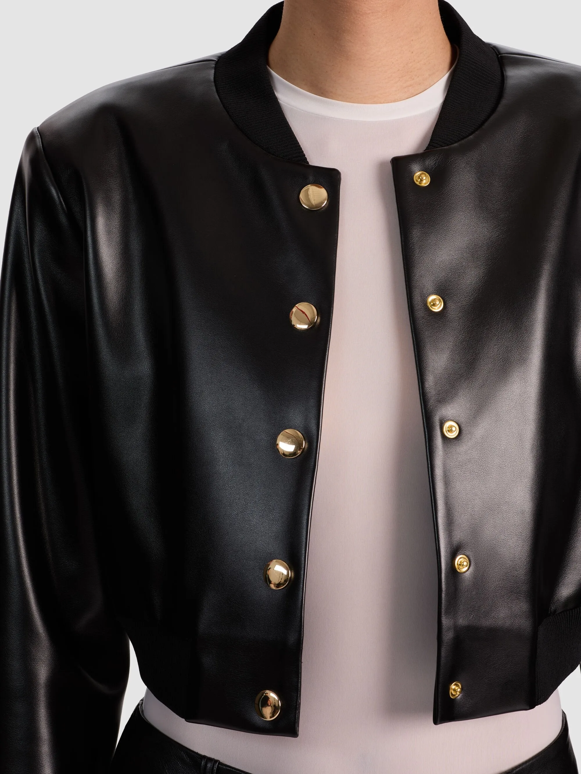 Alice + Olivia - Barton Vegan Bomber Jacket - Black sold by Jessie Boutique product image thumbnail 2