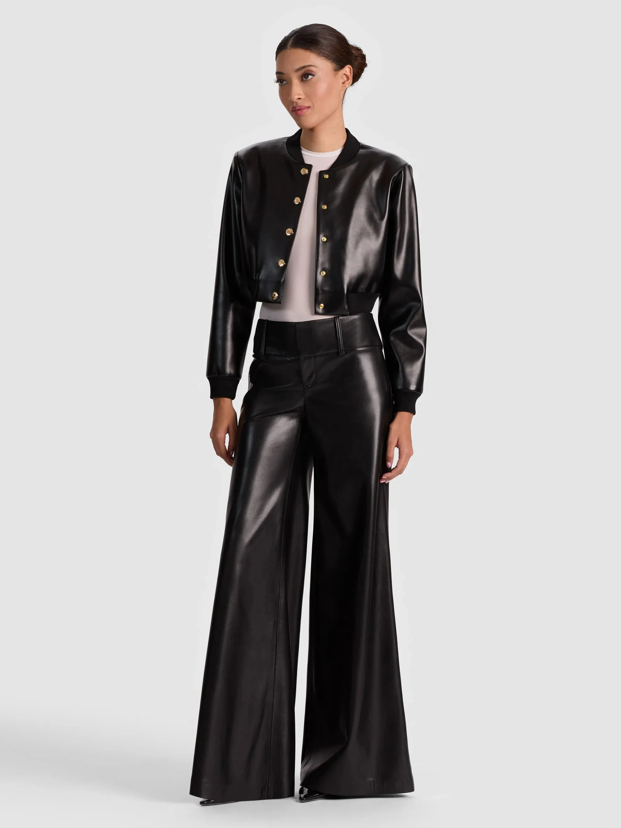 Alice + Olivia - Barton Vegan Bomber Jacket - Black sold by Jessie Boutique product image thumbnail 3