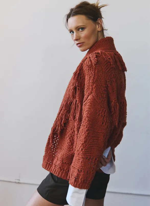 Autumn Cashmere - Southwest Fringed Shawl Collar Throw - Multiple Colors sold by Jessie Boutique