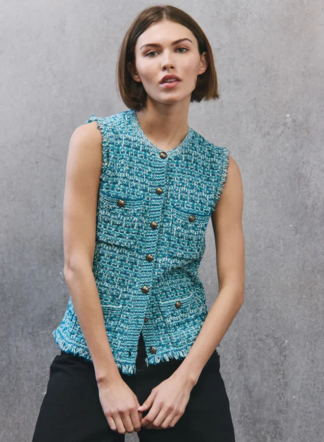 Autumn Cashmere - Long Tweed Vest W/ Fringe - Multiple Colors sold by Jessie Boutique product image thumbnail 2