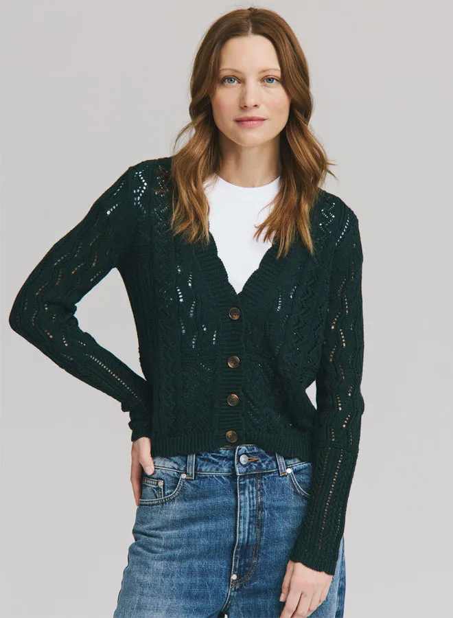 Autumn Cashmere - Stitchery Patchwork V Neck Cardigan - Multiple Colors sold by Jessie Boutique