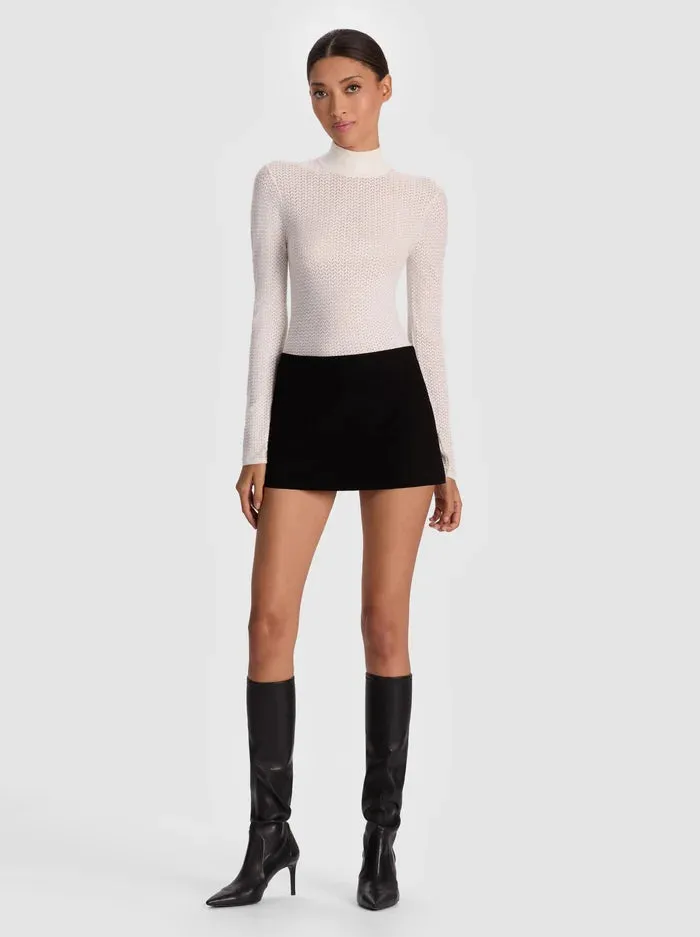 Alice + Olivia - Lanie Long Sleeve Mockneck - Soft White sold by Jessie Boutique product image thumbnail 2