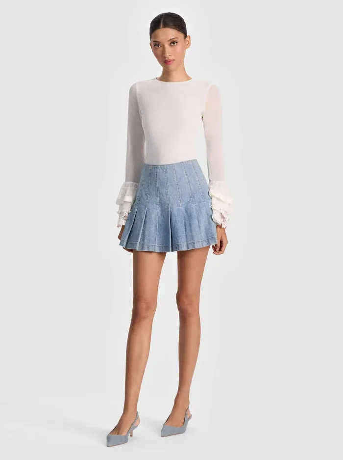 Alice + Olivia - Delaina Top With Ruffle Cuff - Off White sold by Jessie Boutique product image thumbnail 2