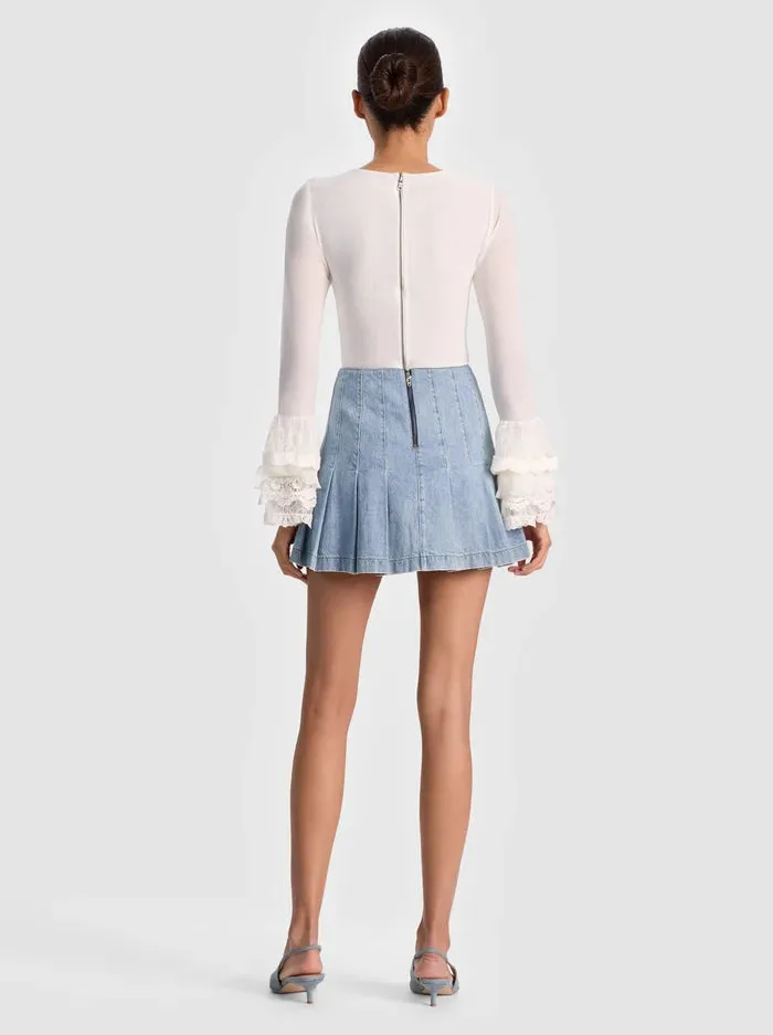Alice + Olivia - Delaina Top With Ruffle Cuff - Off White sold by Jessie Boutique product image thumbnail 3