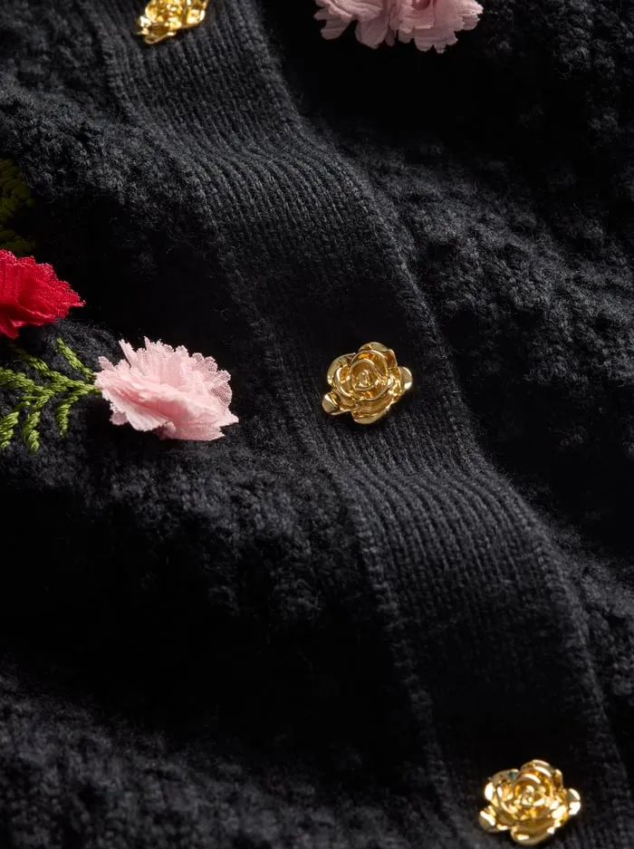 Alice + Olivia - Dollie Floral Cardigan - Black Multi sold by Jessie Boutique product image thumbnail 2