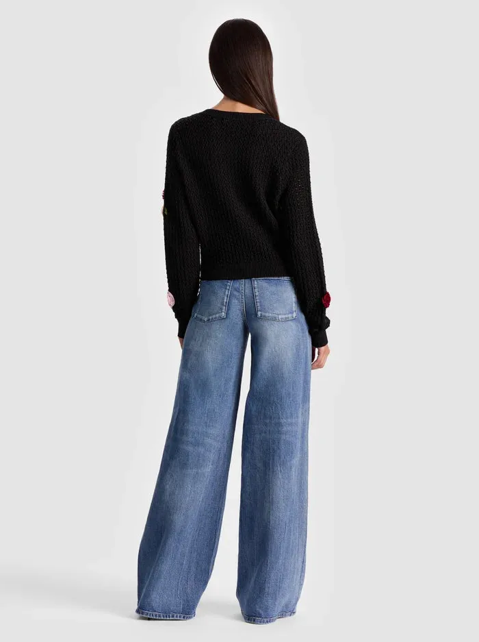 Alice + Olivia - Dollie Floral Cardigan - Black Multi sold by Jessie Boutique product image thumbnail 4